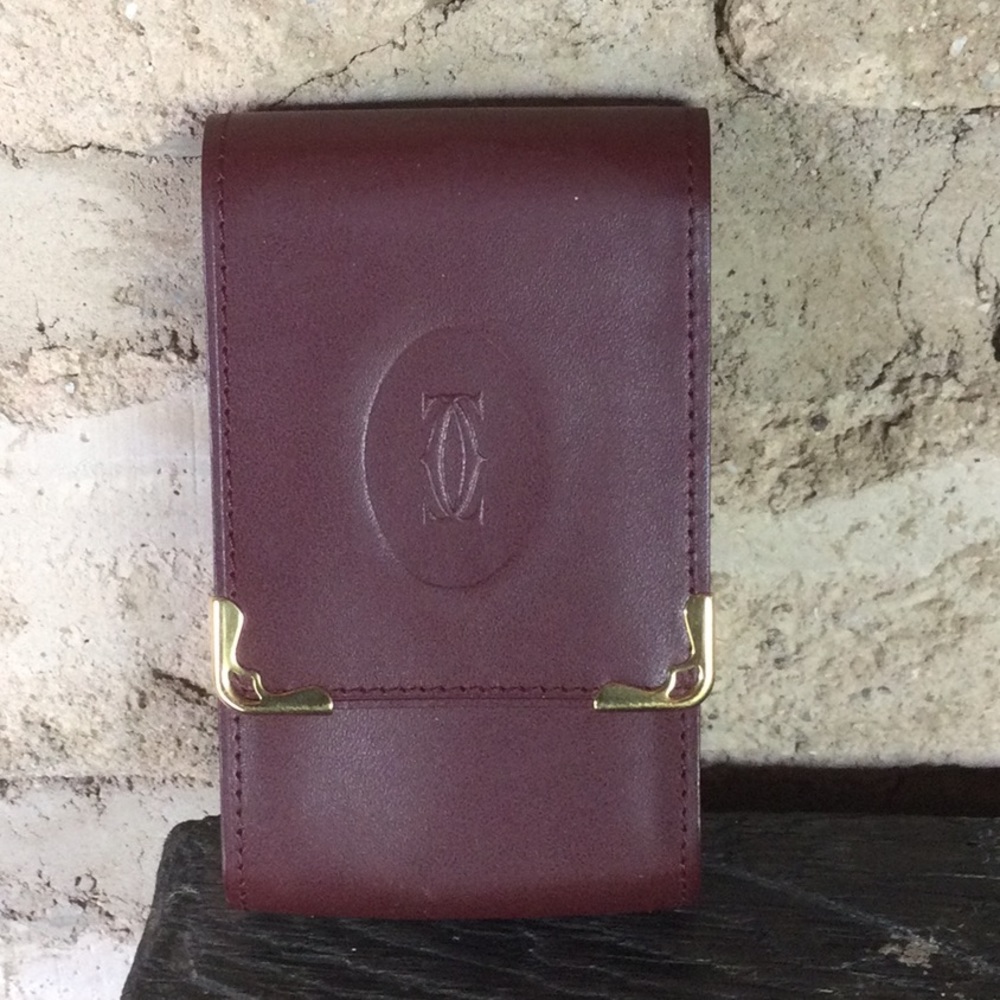Cartier bordeaux red leather cigarette case